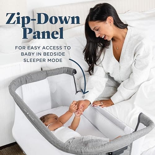 Baby Delight Beside Me Dreamer Bassinet | Bedside Sleeper | 7-Position Height Adjustment | Charcoal Tweed thumbnail 6