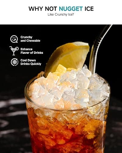 EUHOMY Under Counter Nugget Ice Maker Machine, 70Lbs/Day, Bulit-in Freestanding Ice Maker with Double Ice Baskets, Self-Cleaning & 24H Timer Ice Machine, for Home Use(Silver) thumbnail 2
