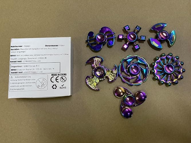 Cool Fidget Pack Toys Set, Novelty Fidgets Spinners Rainwbow Finger Hand Spinner Metal Fidget Chain Cube Kit Focus Autism Toy Fingertip Gyro Stress Relief Spiral Twister Anti Anxiety Gifts Kids Adults thumbnail 2