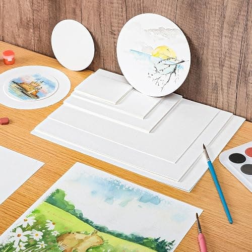 50 Sheets Watercolor Paper Bulk, 8 Sizes White Water Color Paper 140 lb/300 GSM Cold Press Watercolor Paper Easter Gifts for Beginner Artists Child Students Adults Drawing thumbnail 6
