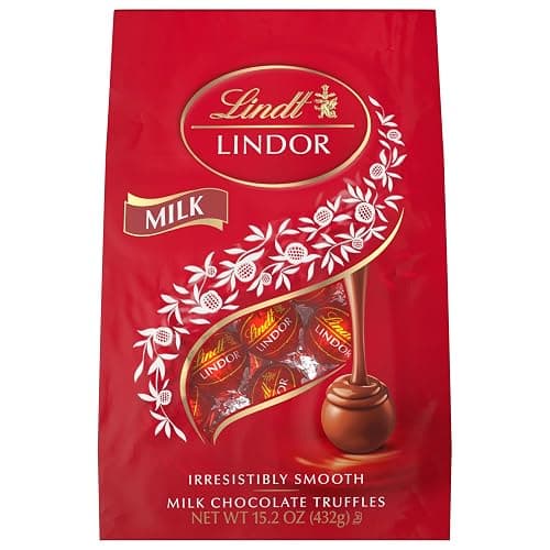 Lindt LINDOR Milk Chocolate Candy Truffles, Milk Chocolate with Melting Truffle Center, 15.2 oz. Bag thumbnail 7