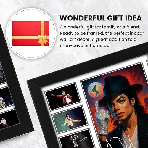 Michael Jackson Signed Poster Print - Limited Edition Autograph Fan Gift – Collectible Memorabilia Wall Art Merchandise (Framed A4 (30x21cm)) thumbnail 5