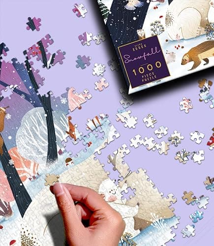 Elena Essex Puzzle - Snowfall | Christmas Puzzles 1000 Pieces | Puzzles for Adults 1000 Pieces | Holidays Snow Polar Bear Winter Animals Puzzle | Size 28x20 inches thumbnail 8