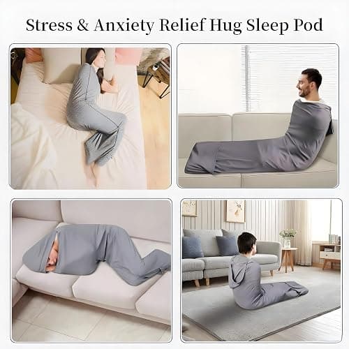 Compression Sleep Sack, Ultra-Lightweight Wearable Blanket for Stress & Anxiety Relief, Breathable Stretch Fabric Sleep Pod. thumbnail 7