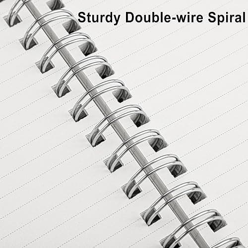 RETTACY Spiral College Ruled Notebook, 300 Pages, A5 Medium Size (5.7" x 8.2"), for School, Work, Writing, Journaling, 100 GSM Thick Paper, Flexible Plastic Cover (Transparent) thumbnail 4