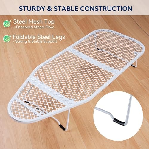 Whitmor Tabletop Ironing Board - Scorch Resistant Cover - Blue thumbnail 6