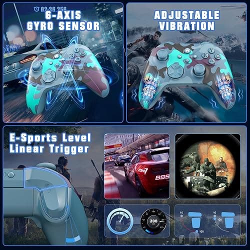 Nonbliep Wireless for Xbox Controller, Compatible with Xbox One X|S, Xbox Series X|S, PC, Special Edition Custom Wireless Controller with 6-Axis Motion Control/3.5mm Audio Jack/Dual Vibration/Turbo thumbnail 3