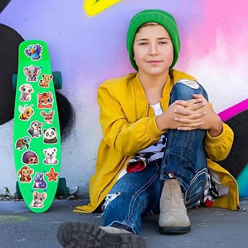 100 PCS Cute Animal Stickers for Kids Classroom, Durable Waterproof PVC/Vinyl Water Bottles Stickers, Laptop, Guitar, Phone Case, Skateboard, Unique Gift for Kids, Teens, Boys, Girls, Party Favors thumbnail 2