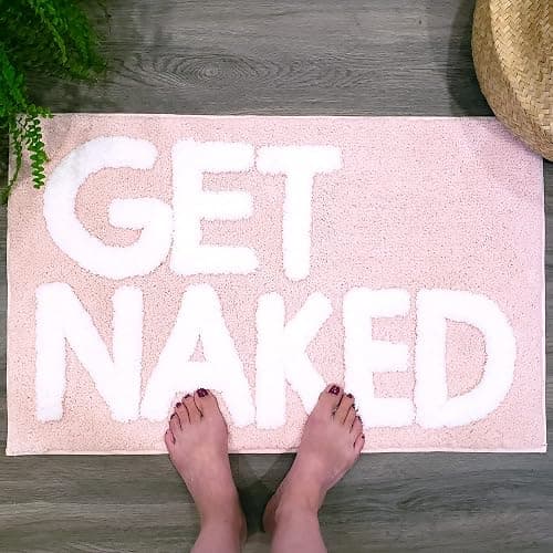 New Mungo Get Naked Bath Mat Pink - Blush Bathroom Rugs - Bath Mat - 31" x 20" thumbnail 2