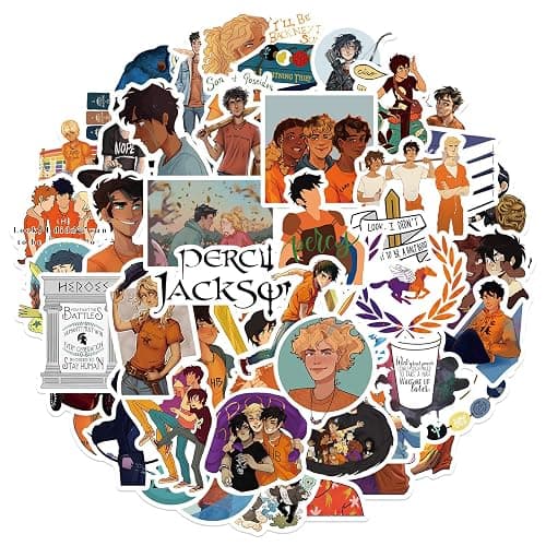 50 Percy Jackson Stickers Pack, Movie Theme Anime Cartoon Waterproof Vinyl Stickers for Water Bottle, Car Bumper, Luggage & More, Cute Graffiti Decals for Teens, Girls, Boys & Adults thumbnail 3