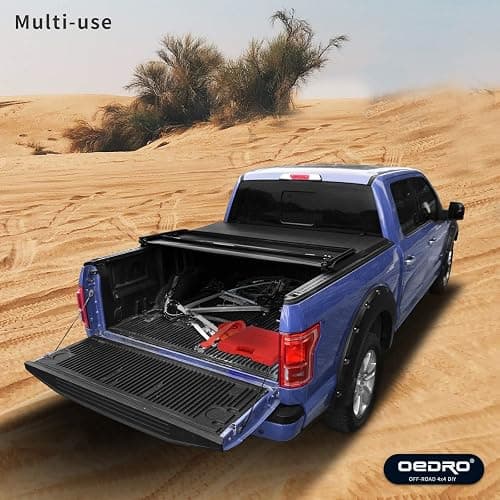 oEdRo Soft Tri-Fold Truck Bed Tonneau Cover Fit for 2005-2015 Tacoma 5ft | Soft Trifold Truck Bed Cover Compatible with 2005-2015 Toyota Tacoma with 5 feet Bed, Fleetside with Track Rail System thumbnail 8