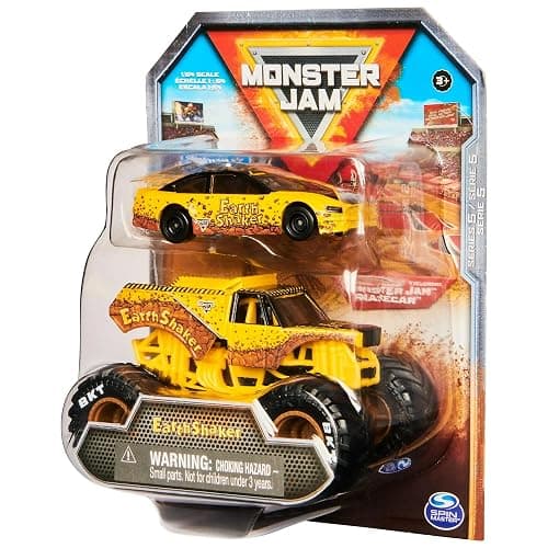 Monster Jam Official 1:64 Scale Diecast 2-Pack Series 5 Monster Truck and Race Car: Earth Shaker thumbnail 8