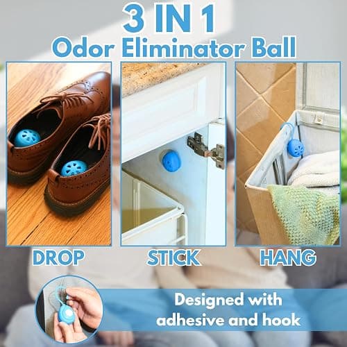 Air Jungles Shoes Deodorizer Ball 6 Count, Fresh Linen Scent, Odor Remover Balls for Sneakers, Gym Bags, Lockers, and Drawers. Essential Oil Provides Natural Freshness thumbnail 8