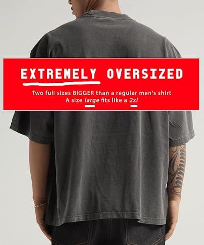 Washed Shaka Wear Drop Shoulder 7.5 oz Heavyweight Graphic Tshirt Vintage Thick Boxy & Oversized Baggy Fit thumbnail 2