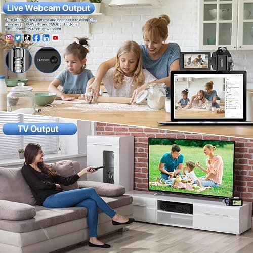 Video Camera Camcorder Digital YouTube Vlogging Camera Recorder FHD 1080P 24.0MP 3.0 Inch 270 Degree Rotation Screen 16X Digital Zoom Camcorder with Microphone,Remote Control and 2 Batteries thumbnail 5