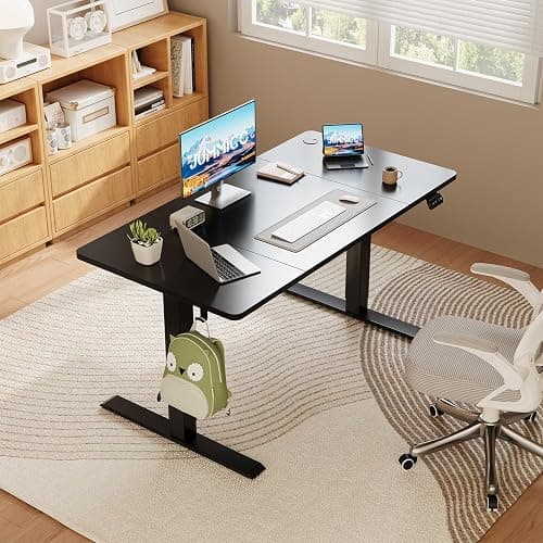 JUMMICO Electric Standing Desk, 100 x 60 cm Home Office Height Adjustable Desk, Computer Lift Table with Smart Panel & Memory Function, Black thumbnail 2