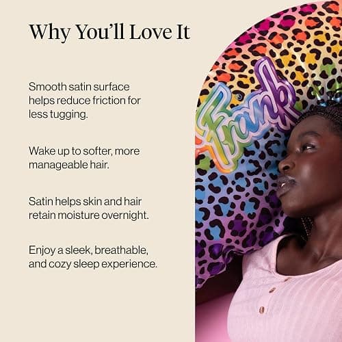 Lisa Frank x Kitsch Satin Pillowcase, Size 19x26 - Rainbow Leopard | Softer Than Silk Pillow Cases, Smooth Cooling Satin Pillow Case for Hair and Skin, Wrinkle-Free, Machine Washable thumbnail 5