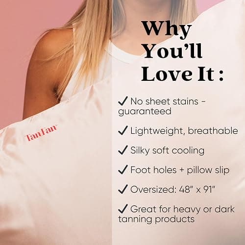 Tan Fan Self Tan Sleep Sac for Dark Tanners – Stop Fake Tanner Staining Sheets Overnight - Thicker Underlay Sleep Sac for Ultra Dark Spray or Lotion - Lightweight, Cooling thumbnail 5