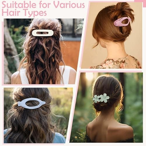 10 Pcs Flat Hair Clips for Women, 3 Styles French Flat Claw Clips Non-slip Matte Hair Clips for Thin Thick Hair, Multicolor thumbnail 5