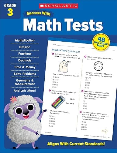 Scholastic Success with Math Tests Grade 3 Workbook - Image 1