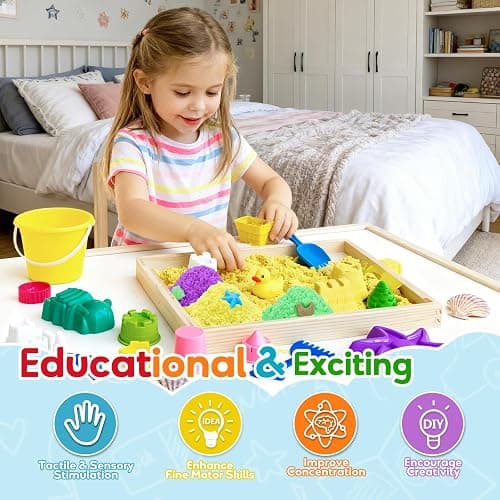 FURWEY 6.6lbs Play Sand,Mixed Packaging of 3-Color Sensory Sand,Suitable for Children to Shaping, Squeezing and Molding thumbnail 8