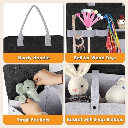 JUXYES Wall Hanging Cat Teaser Wand Toy Holder, Portable Cat Feather Wand Toy Storage Bag, Wall Durable Cat Feather Teaser Wand Toy Organizer, Help Keep Teaser Wand Toy Neat and Tidy thumbnail 5
