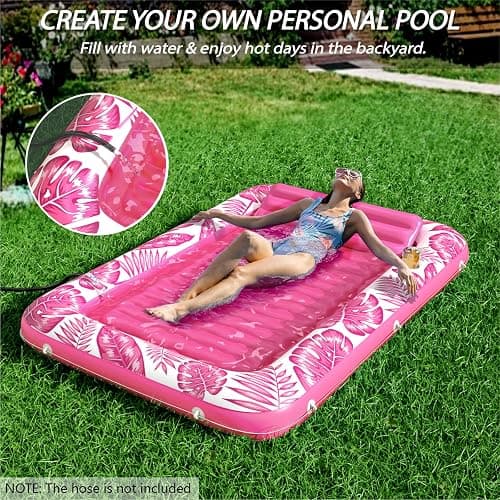 Inflatable Tanning Pool Lounger Float - Jasonwell 4 in 1 Sun Tan Tub Sunbathing Pool Lounge Raft Floatie Toys Water Filled Tanning Bed Mat Pad for Adult Blow Up Kiddie Pool Kids Ball Pit thumbnail 4