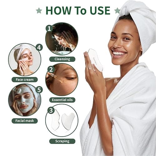 LeMeeOly 3pcs Stainless Steel Gua Sha Facial Tools & Eye Cream Applicator Metal GuaSha Set for Face Body, Detailer Gua Sha Lymphatic Drainage Massager,Guasha Face Sculpting Tool thumbnail 6