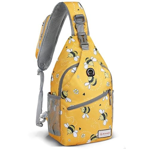 ZOMAKE Sling Bag,Small Crossbody Sling Backpack,Water Resistant Shoulder Daypack for Travel,Anti Thief Chest Bag for Hiking(Bee Yellow) - Image 1