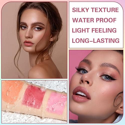 Cream Blush Stick for Cheeks Blush Makeup Stick Solid On the Go Blush Stick Soft Blush Face Stick for Lips Cheek Makeup - 01 Shy Pink thumbnail 4