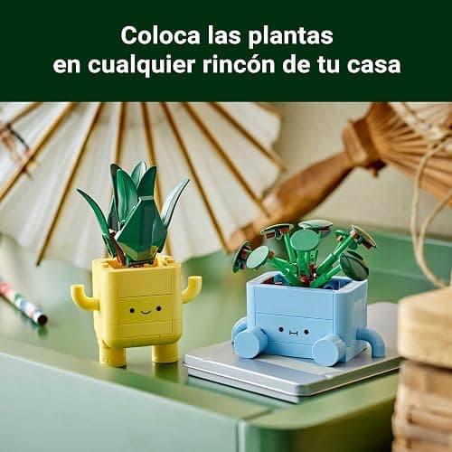 LEGO Botanicals Plantas Felices - Decoración para Estantería y Dormitorio Juvenil - Juguete con 2 Plantas Artificiales de Colores y Caras de Dibujos Animados - Regalo para Niñas de 9+ Años 10349 thumbnail 8