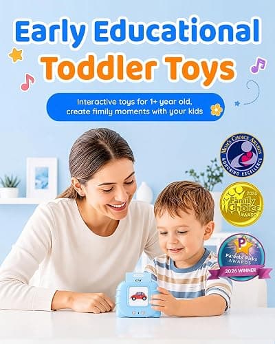 Aullsaty Talking Flash Cards for Toddlers 1-3, Upgraded 248 Sight Words Montessori Speech Therapy Toy, Autism Sensory Educational Learning Toys, Birthday Gift for Boys Girls (Blue) thumbnail 2