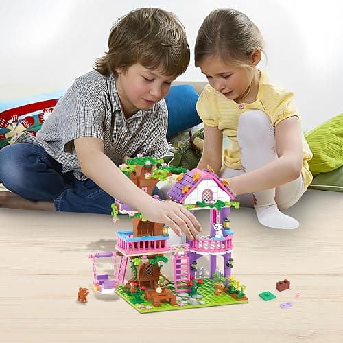 Cooldele Tree House Building Set Age 6+, 558PCS STEAM Forest TreeHouse Building Blocks Set with Animals, Birthday for Kids Girls Boys Ages 6 7 8 9 10 11 12+ thumbnail 7