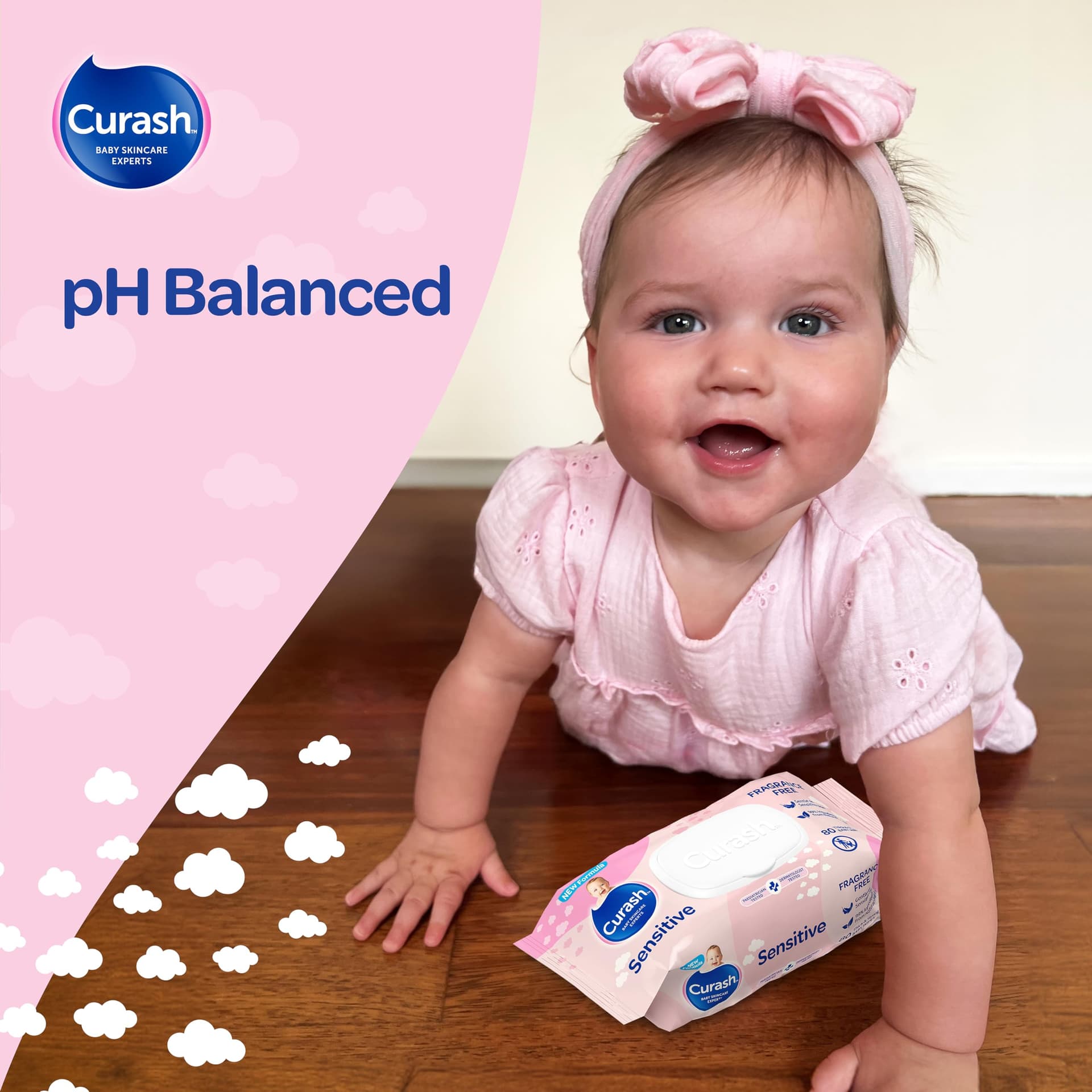 New Formula Curash Fragrance Free Baby Wipes, 8x80 Pack, For Sensitive Skin, Suitable for Newborns, Thick & Soft Texture, No Soap, Alcohol Or Parabens, Everyday Cleansing And Nappy Changes, 640 Wipes (packaging may vary) thumbnail 11