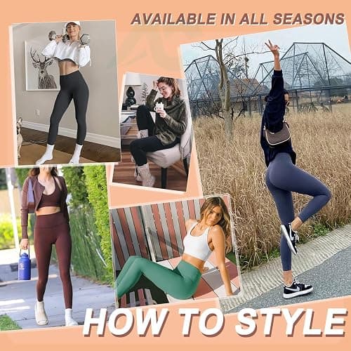 DHSO 3 Pack Leggings for Women, High Waist Tummy Control Yoga Pants Non See-Through Workout Running Tights thumbnail 4