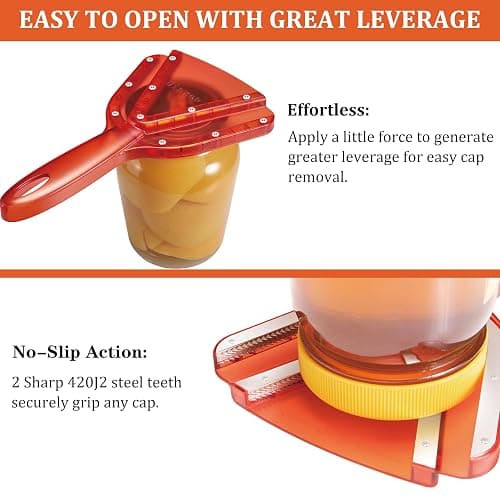 Uinxan Jar Opener for Weak Hand & Seniors with Arthritis,Easy Twist Off Bottle Caps,Patent | Unique Kitchen Gadgets, Christmas Gifts for Elderly/Women/Men (Red) thumbnail 4