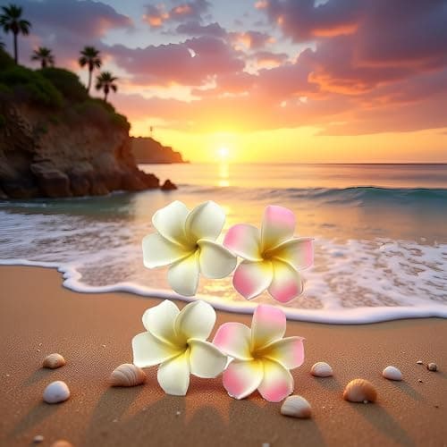4 Pcs 7cm White and Pink Hawaiian Frangipani Plumeria Foam Head Flower Party Beach Hair Clip Hair Clips thumbnail 7