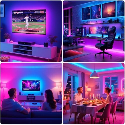 PANGTON VILLA Led Strip Lights 8.2ft for 40-60in TV, USB LED TV Backlight Kit with Remote - 16 Color 5050 LEDs Bias Lighting for HDTV thumbnail 6
