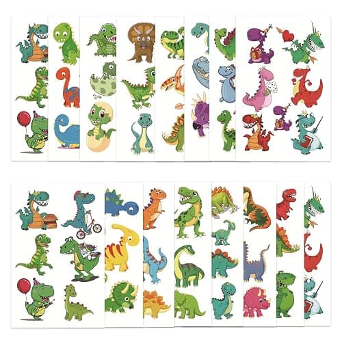 Temporary Tattoo Kids for Birthday, 104pcs Dinosaur Tattoos Stickers for Boys Girls Individually Wrapped, Realistic Temporary Tattoos Paper Adult Women for Party Favors thumbnail 3