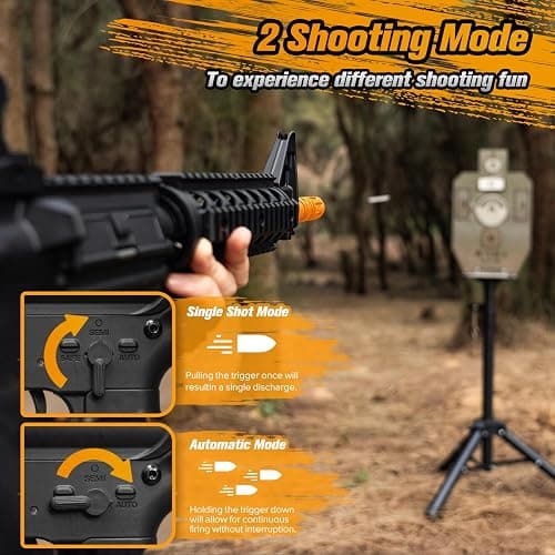 JellyBullet Automatic Blaster 850102 Black, Metal Gear, Larmside Nylon 3.9 Pounds, XT30 Plug 280 FPS & 100+ Ft Range, Automatic Repeating & Automatic Single, Pre-Feeding Magazine, Ages 18+ (DarkMfour) thumbnail 6