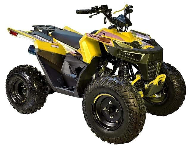 HHH Sporty 125E ATV 125cc ATV Quad for Youth Sports Utility Gas Power Sports ATV with Reverse Led Lights Big Tires 18/19 (Yellow) - Image 1
