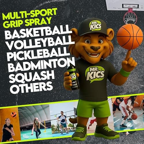MR. KICS Basketball Shoe Grip Spray - Anti Slip Traction for Court Shoes, Shoe Grip Enhancer - 2-in-1 Cleaner with Microfiber Towel, Backpack Clip - Volleyball, Pickleball, Tennis, Badminton thumbnail 6