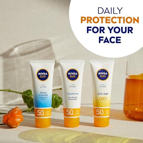 NIVEA Sun UV Face Shine Control SPF 50 Cream (50ml), Sun Cream Protects Against UVA/UVB Rays and Premature Skin Ageing, Sunscreen for Delicate Facial Skin thumbnail 8