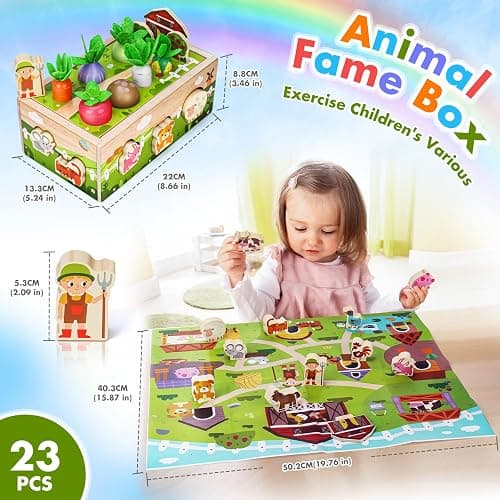 Montessori Wooden Sensory Toddler Toys: Toy for 1 Year Old Boys Girls Birthday Gifts | 1st One First Birthday Gift for 1 Year Old Girl Boy, Educational Learning Toy for 1-2 Year Old Fine Motor Skills thumbnail 3