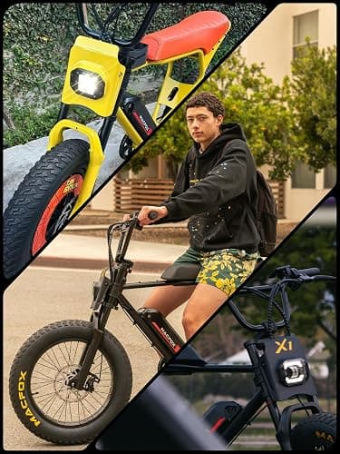 MACFOX Upgrade X2 Electric Bike for Adults, 1000W EBike with Hydraulic Brakes, 48V 20Ah Removable Battery 45 Mile Range, Hydraulic Brake E Bikesr, 20" Fat Tire Electric Bike (UL2849 & Class-3) thumbnail 8