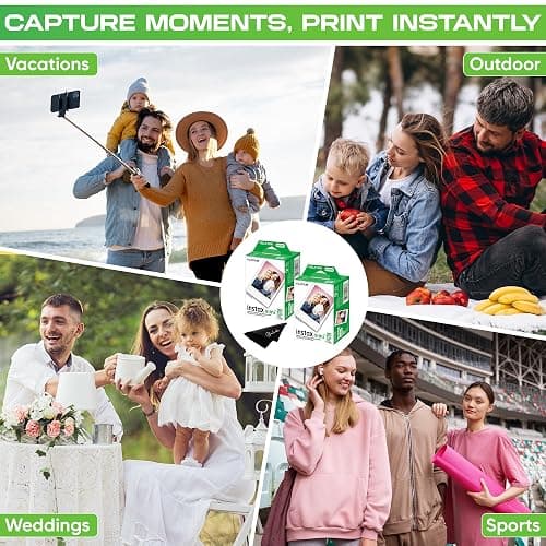 Fujifilm Instax Mini Film - Twin Packs (40 EXP Total), ISO 800, Compatible with Instax Mini Evo, 12, 11, 9 Models, Includes Balveli Premium Microfiber Cleaning Cloth thumbnail 4