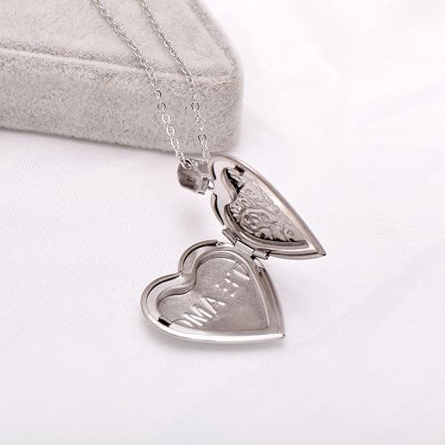 Paialco Stainless Steel Heart Shaped Locket Pendant Necklace for Women thumbnail 5