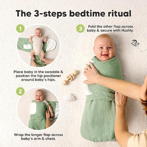 KeaBabies Muslin Baby Swaddles for Newborns, 3pk,100% Cotton (Ecru, OS) | Organic Cotton Swaddles Sleep Sack 0-3 Months, Infant, Baby Girls, Boys, Soft Breathable Summer Swaddler, Easy Quiet Closure thumbnail 7