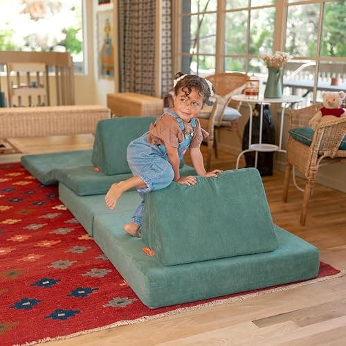 Nugget - The Original Play Couch for Kids - Modular Foam Children's Sofa for Playroom, Imagination, & Creative Open Ended Play - Washable & Convertible Playroom Furniture, Seamonster thumbnail 2