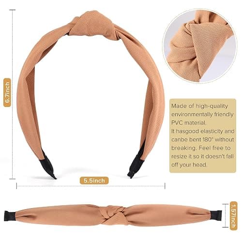 DiyJibb Headbands for Women Girls - 6PCS Stylish Top Knotted Headbands - Knotted Headband for Women - Head Bands Wide Hairband Hair Accessories thumbnail 2